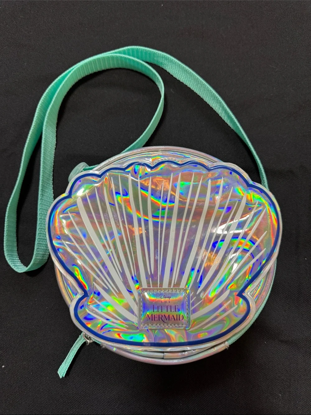 Disney Bioworld Little Mermaid Shell Iridescent Holographic Shell Crossbody Bag
